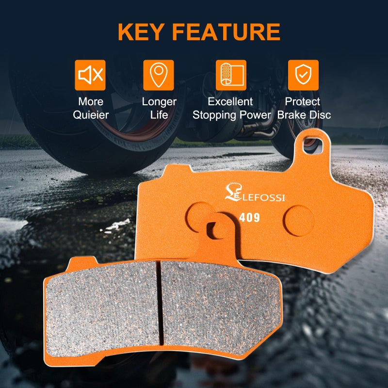 LE LEFOSSI Front and Rear Carbon Fiber Brake Pads Compatible with for Can Am Spyder RT/RT-S/RS/RS-S 10-12 FA474F FA473R - Image 2
